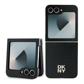 DKNY Dėklas telefonui Samsung Galaxy Z Flip6 su kartotiniu dizainu Stack Logo - juodas