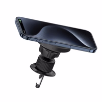 Belaidis automobilinis įkroviklis-laikiklis XO (CX025) (15W) tvirtinamas ant ventiliacijos grotelių juodas