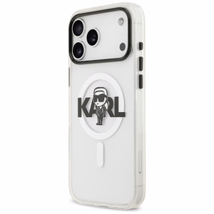Karl Lagerfeld IML Karl Eskizas Logotipas Magnetinis dėklas telefonui iPhone 17 Pro Max - skaidrus
