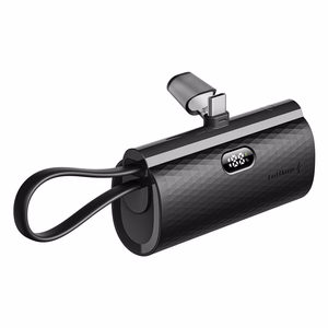 Išorinė baterija Forcell F-Energy Power Plug F5K3 PD 20W 5000 mAh su įmontuotu jungtimi USB C juoda
