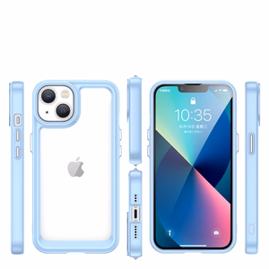 Outer Space dėklas telefonui iPhone 14 Plus kietas dangtelis su geliniu rėmeliu mėlynas
