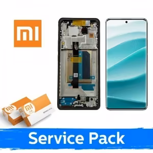LCD ekranas suderinamas su Xiaomi Redmi Note 14 Pro+ 5G su rėmeliu / juodas / (Service Pack)
