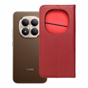 SMART PRO Knygutė leather dėklas for XIAOMI Redmi Note 15 PRO PLUS 5G claret
