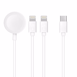 Kabelis (m) 3in1 Type C į Lightning / 2 x Lightning / Apple Watch 3W 2A C3168 1,2 m - baltas (m)