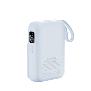 Krüger&Matz magnetinė belaidė išorinė baterija su laidu, 10000 mAh, mėlyna