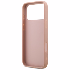 Guess Fiksuotas Blizgus Didelis 4G dėklas telefonui iPhone 17 Pro Max - rožinė