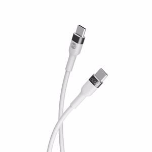 "Forever" lankstus kabelis USB-C - USB-C 1,0 m 60W baltas