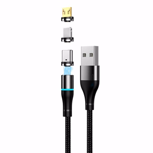 Setty USB магнитный кабель 1m 2A нейлон черный