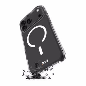 Puro Impact skaidrus D3O TPU+PC magnetinis dėklas telefonui iPhone 17 Pro - permatomas