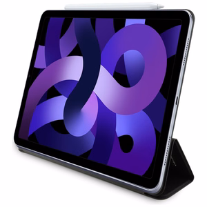 Karl Lagerfeld Saffiano magnetinis Karl & Choupette iPad Air 13" 2024 knygos tipo dėklas - juodas