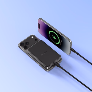 Blavec Power Bank 10000mAh BJ-05 Ultra Fast 16mm - Type C - Qi2.2 25W + PD 45W магнитная индукция Magsafe 2 in 1 (PBBJ05-QI22MC10B) черный алюминий (поврежденная упаковка)