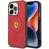 Ferrari FEHMP14XURKR iPhone 14 Pro Max 6.7" raudonas kietas dėklas telefonui pusiau permatomas magnetinis (MagSafe)