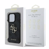 Guess 4G Didelis logotipo dėklas telefonui iPhone 16 Pro - juodas