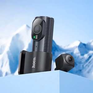 Automobilinė kamera Hoco su ekranu 1,47" 2K + galinė kamera 720P/25fps DV8 juoda