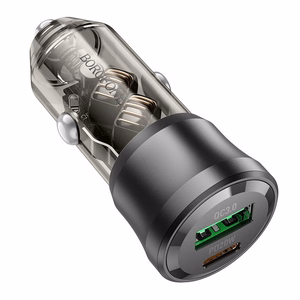 Automobilinis įkroviklis Borofone BZ25 38W USB-C/USB-A juodas