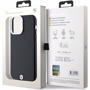 BMW Signature Wrapped Metal Magnetinis dėklas telefonui iPhone 15 Pro Max - juodas