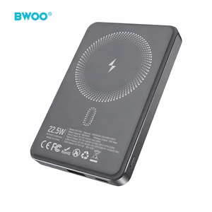 BWOO P82 10000mAh 15W išorinė baterija belaidis krovimas tamsiai pilka