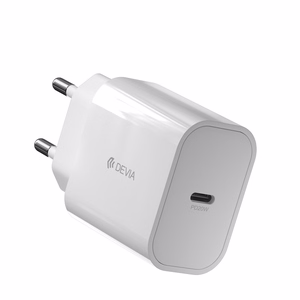 "Devia" sieninis įkroviklis "Smart PD" 1x USB-C 1x USB 20W, baltas