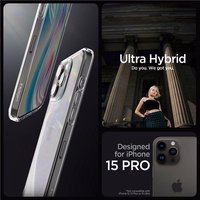 Spigen Crystal Hybrid dėklas telefonui iPhone 15 Pro - skaidrus