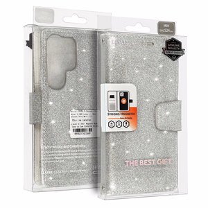 Glitter Magsafe Dėklas telefonui Samsung Galaxy S24 Plus sidabrinis
