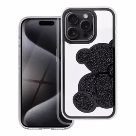 TEDDY BEAR dėklas telefonui IPHONE 15 juodas