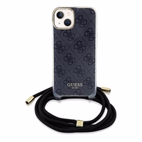 Guess Crossbody Cord 4G Print dėklas telefonui iPhone 15/14/13 - juodas