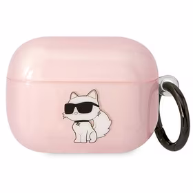 Karl Lagerfeld KLAPHNCHTCP Airpods Pro dėklas rožinis/rožinis Ikonik Choupette