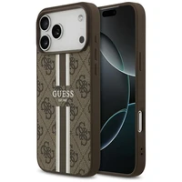 GUESS dėklas telefonui IPHONE 17 Pro Max, suderinamas su MagSafe GUHMP17XP4RPSW (4G Printed Stripes), rudas
