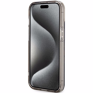 Guess IML Flowers Wreath MagSafe dėklas telefonui iPhone 15 / 14 / 13 - juodas