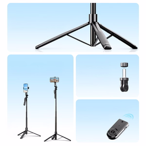 Asmenukių lazda Orico SPM215 trikojis 1/4 colio telefono kamerai su 360 laipsnių pasukimu Bluetooth 5.2 - juoda