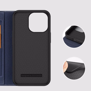 Dux Ducis Skin X2 dėklas telefonui iPhone 14 Pro su magnetine uždanga mėlynas