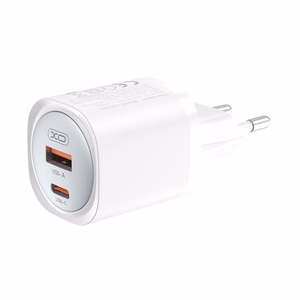 XO sieninis įkroviklis CE21 PD 30W 1x USB-C 1x USB baltas