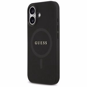 Guess Saffiano Classic Logo MagSafe dėklas for iPhone 17 - juodas