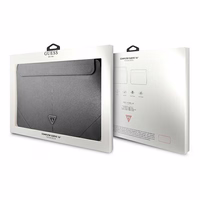 Guess Saffiano Triangle Logo dėklas 16" nešiojamam kompiuteriui - sidabrinis