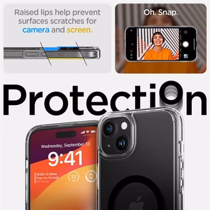 Spigen Ultra Hybrid S Magnetinis dėklas telefonui su stovu iPhone 15 - Juodas