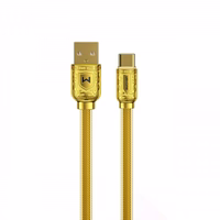 USB Kabelis WK Design "Golden Series" auksinis "Type-C" 100cm (iki 6A)