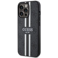 Guess GUHMP13XP4RPSK iPhone 13 Pro Max 6.7" juodas/juodas kietas dėklas 4G Printed Stripes MagSafe