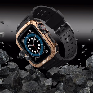 Protect dirželis Apple Watch 38/40/41mm šarvuotas dėklas dirželis - juodas, rožinis auksas