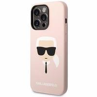 Karl Lagerfeld KLHCP14XSLKHLP iPhone 14 Pro Max 6.7 "kietasis dėklas rožinis / rožinis silikoninis Karl`s Head