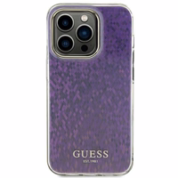 Guess GUHCP15XHDECMP iPhone 15 Pro Max 6.7" rožinis/rožinis kietas dėklas IML Faceted Mirror Disco Iridescent