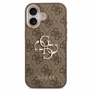 Guess 4G Big 4G Classic Logo dėklas telefonui, skirtas iPhone 17 – rudos ir auksinės spalvos
