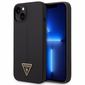 Guess GUHCP14MSLTGK iPhone 14 Plus 6.7" чёрный/чёрный жёсткий чехол Silicone Triangle