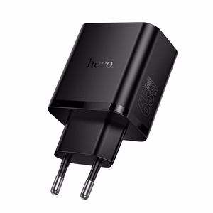 telefono įkroviklis Hoco 2x USB C + USB A QC3.0 PD 3A 65W N75 juodas