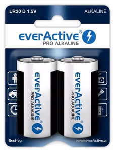 everActive Pro Alkaline LR20 D Batteries Blister 2 pcs