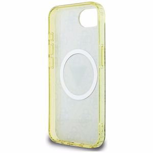 Guess IML Metal Glitter 4G Circle Triangle Magnetinis dėklas telefonui iPhone 16e - rudas