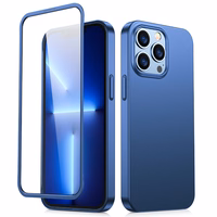 Joyroom 360 pilnas dėklas su priekiniu ir galiniu dangteliu iPhone 13 Pro + grūdinto stiklo apsauginis stiklas mėlynas (JR-BP935 blue)