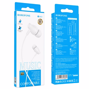 Borofone ausinės BM61 Wanderer su mikrofonu baltos