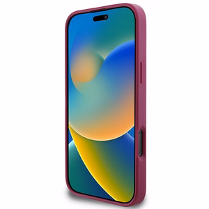 Guess Blizgus Užrašas Didelis 4G Dėklas telefonui iPhone 16 Pro - violetinis