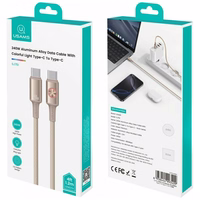 Laidas USAMS Huan Series SJ751 240W USB-C į USB-C 1,2 m titaninis