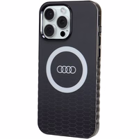 Audi IML Magnetinis dėklas su dideliu logotipu telefonui iPhone 15 Pro Max - juodas